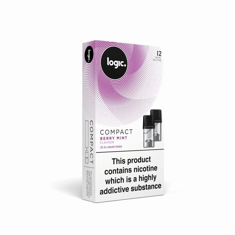 Logic Compact E-Cigarette Berry Mint 12MG 2 x 1.7ml E-Liquid Pods (New