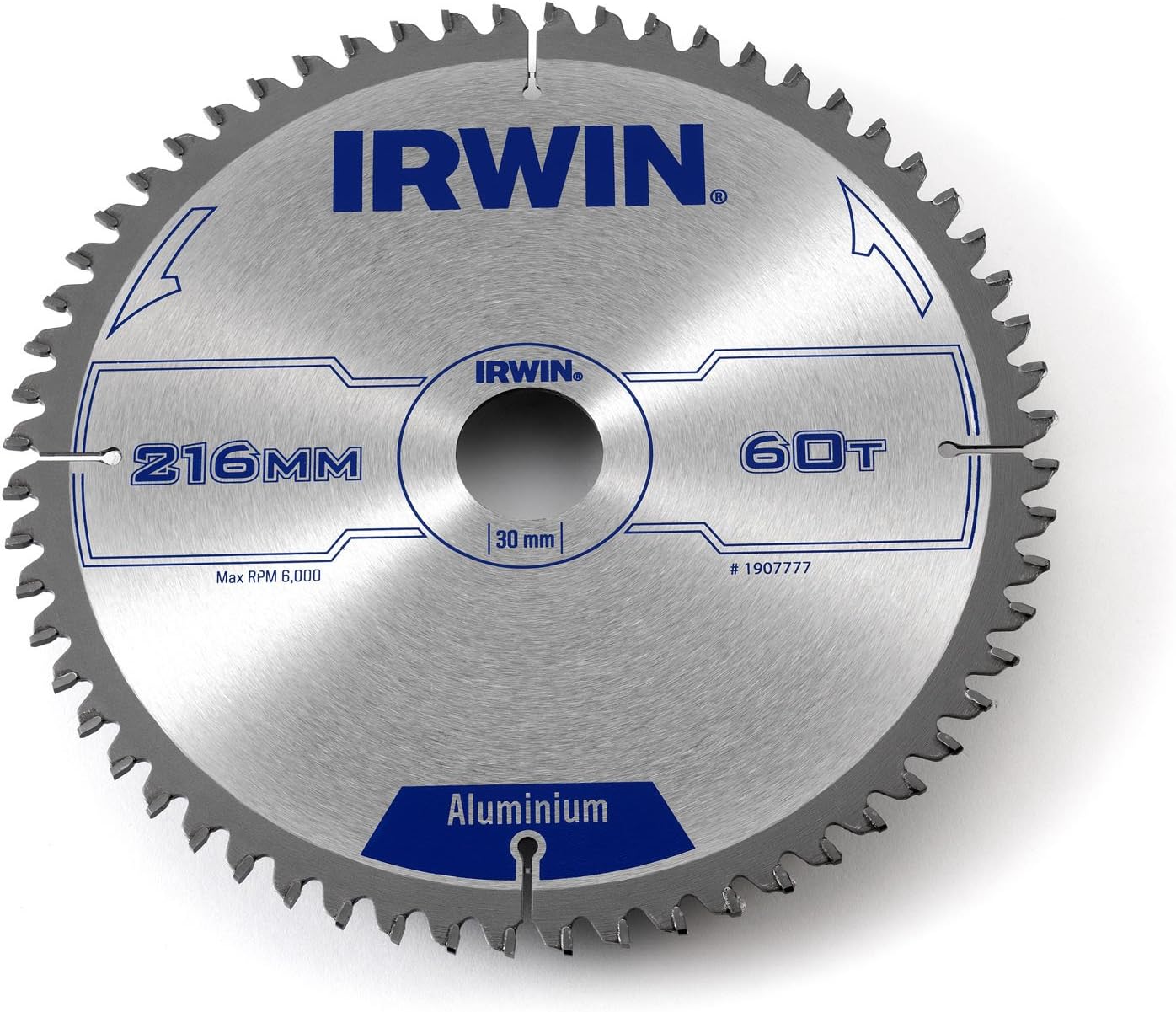 IRWIN IRW1907777 216 x 30mm 60-Teeth Professional Circular Saw Blade - Aluminium