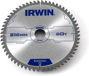 IRWIN IRW1907777 216 x 30mm 60-Teeth Professional Circular Saw Blade - Aluminium