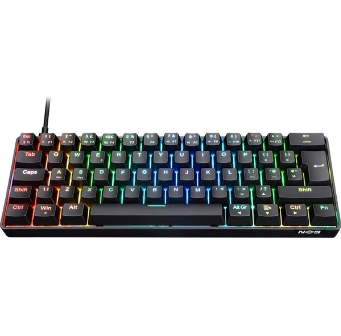 NOS C450 60% Mechanical Gaming Keyboard RGB Red Switches UK Layout PC Mac