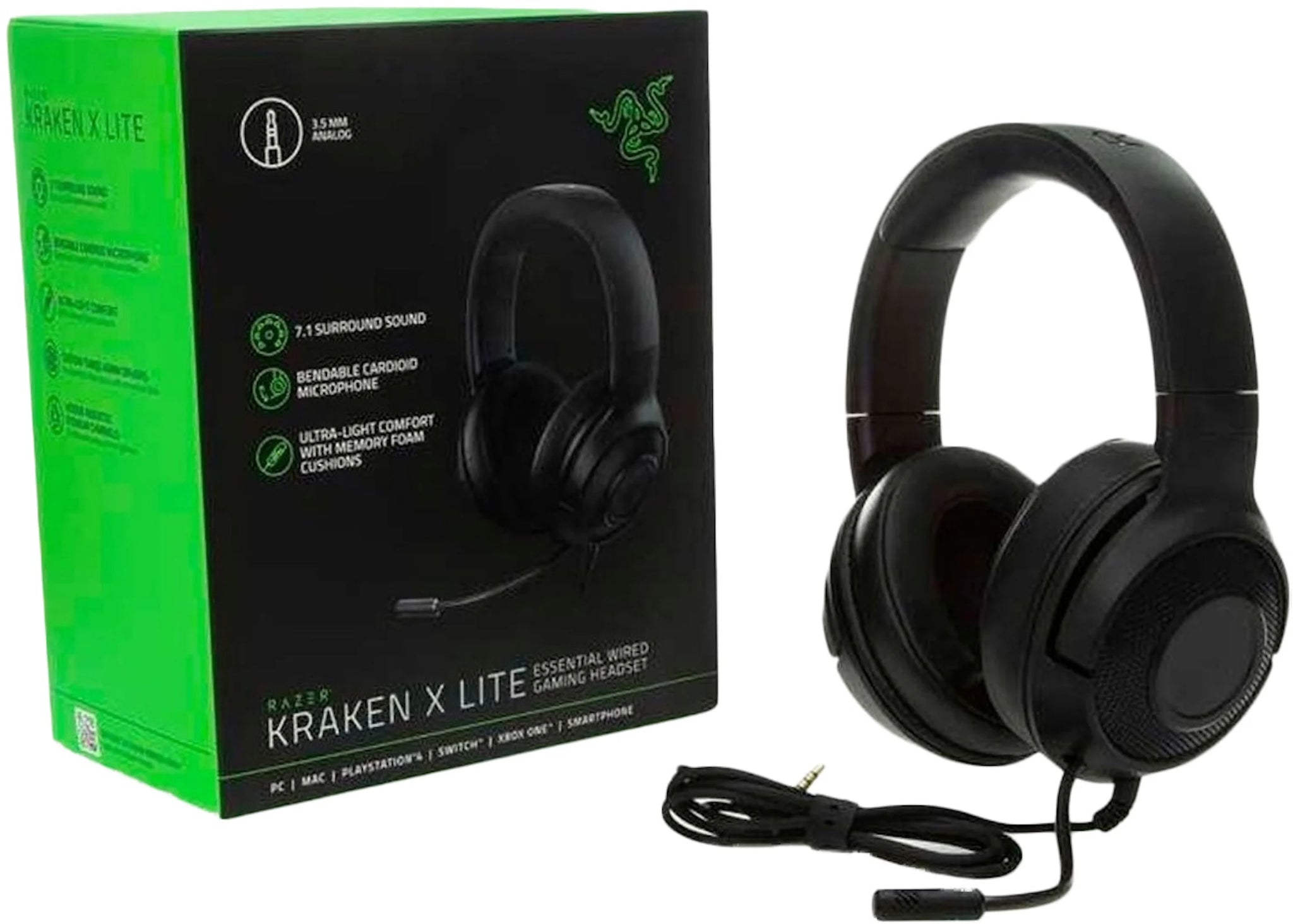 RAZER Kraken X Lite 7.1 Gaming Headset - Black (New)