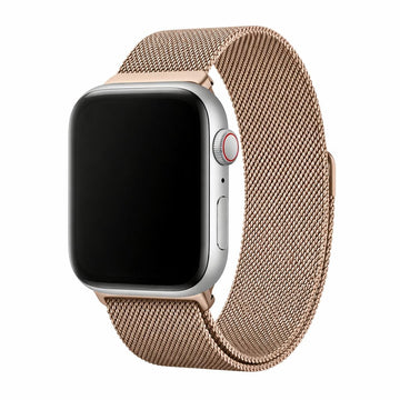 Apple Watch SE (40mm) – GPS + Cellular – Aluminium Silver - Gold Milanese Loop