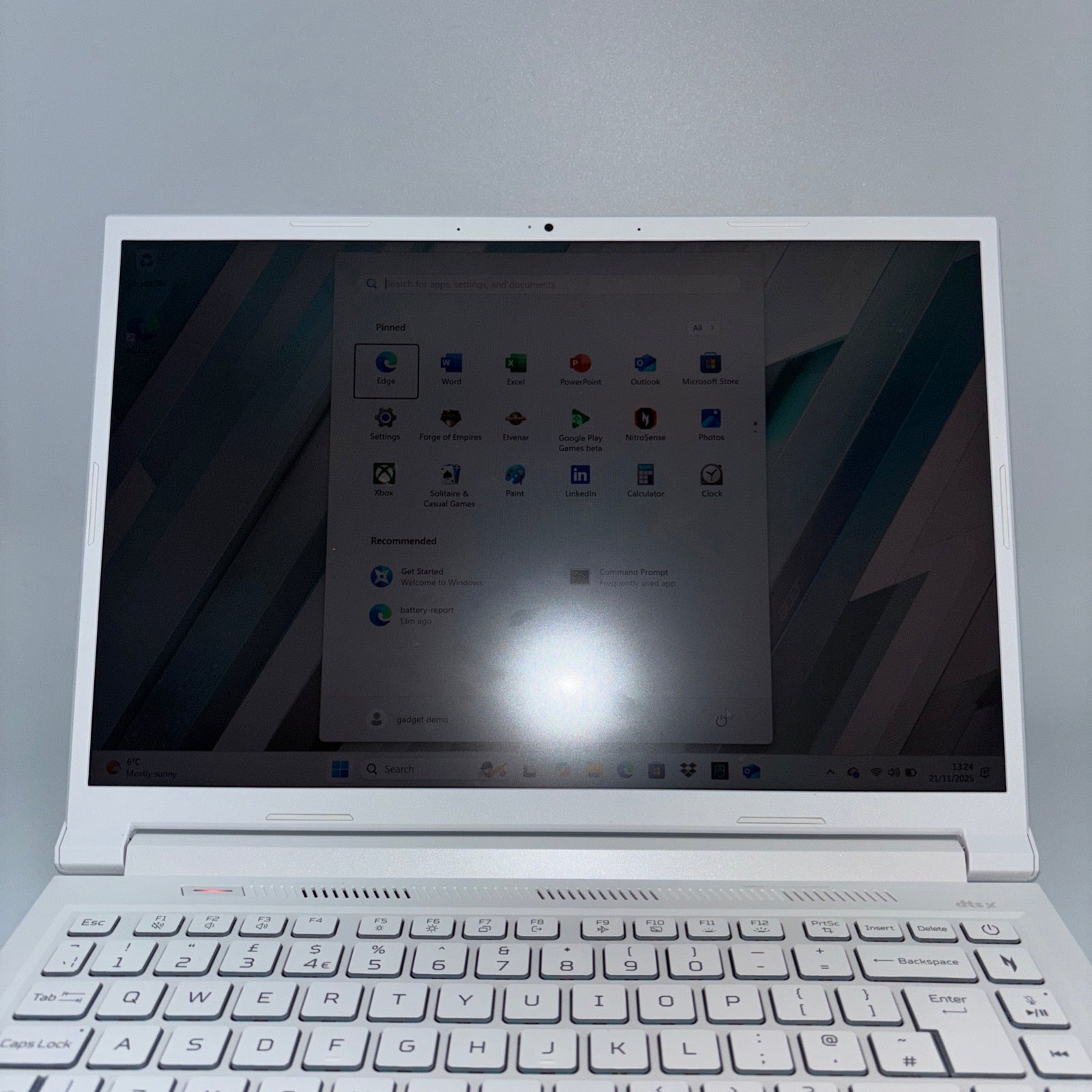 Acer Nitro V14 Gaming Laptop – Ryzen 5, RTX 3050, 14.5" FHD – White