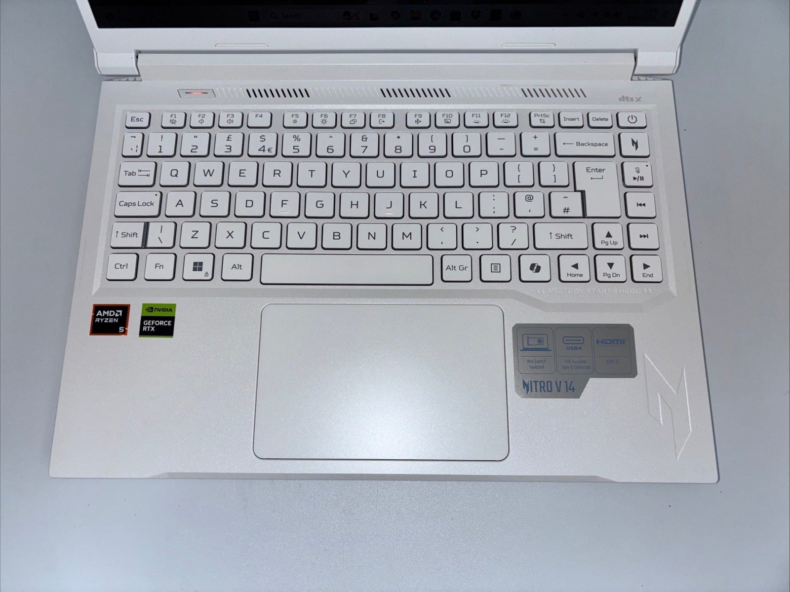 Acer Nitro V14 Gaming Laptop – Ryzen 5, RTX 3050, 14.5" FHD – White