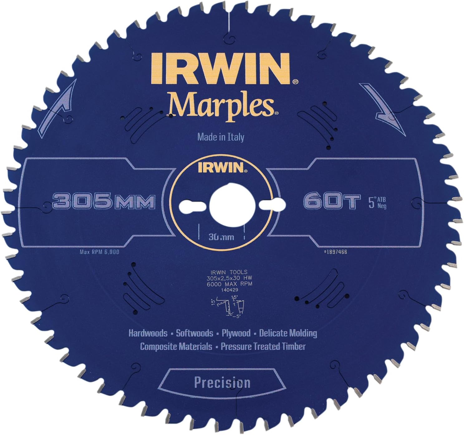 Irwin marples IRW1897466 305 x 30mm - 60 teeth Circular Saw Blade (New)
