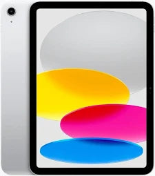 Silver Apple iPad Air 5th Gen 64GB with WiFi and Cellular, in excellent condition, displayed with screen and sleek design