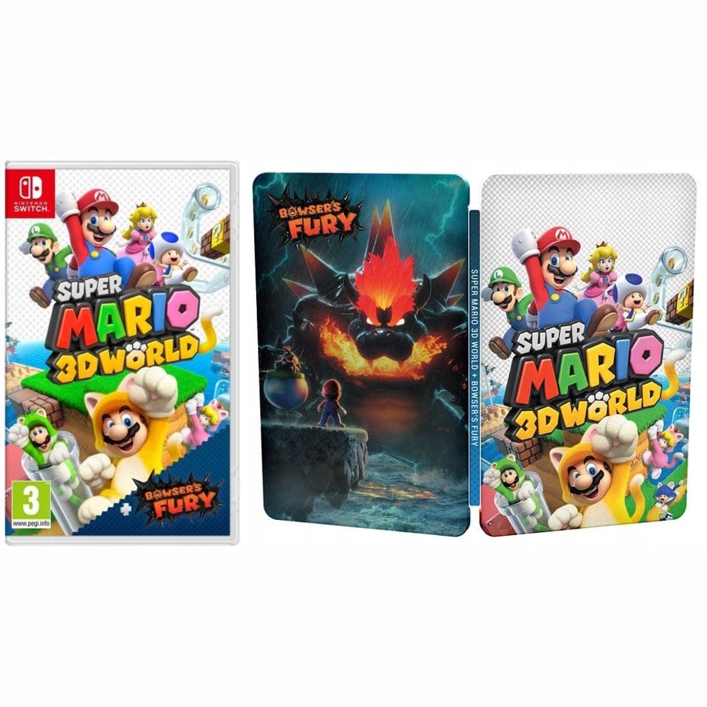 Super Mario 3D World + Bowsers Fury Nintendo Switch Game & Steelbook (New)