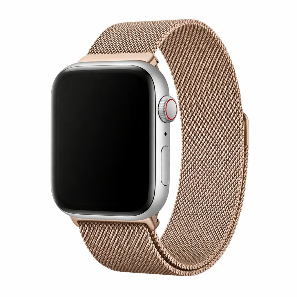 Apple Watch SE (40mm) – GPS + Cellular – Aluminium Silver - Gold Milanese Loop - Gadget Converters
