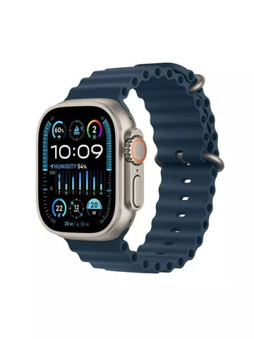 Apple Watch Ultra 2 GPS + Cellular, 49mm Titanium Case with Ocean Band, One Size, Blue - Gadget Converters
