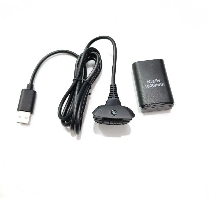 BATTERY PACK PLAY AND CHARGE KIT + RECHARGEABLE BATTERY FOR XBOX 360 4800 MaH - Gadget Converters