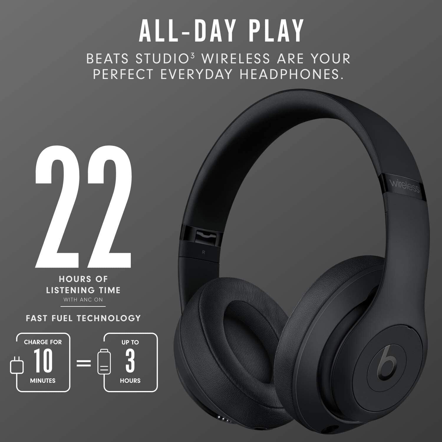 Beats Studio3 Wireless Noise Cancelling Over - Ear Headphones - Black - Gadget Converters