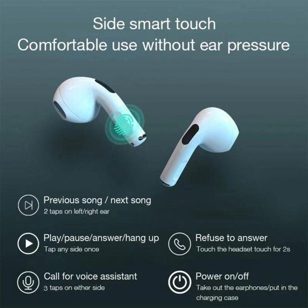 Pro 5 Wireless AirPods with Active Noise Cancellation for iPhone/Samsung/iOS/Android