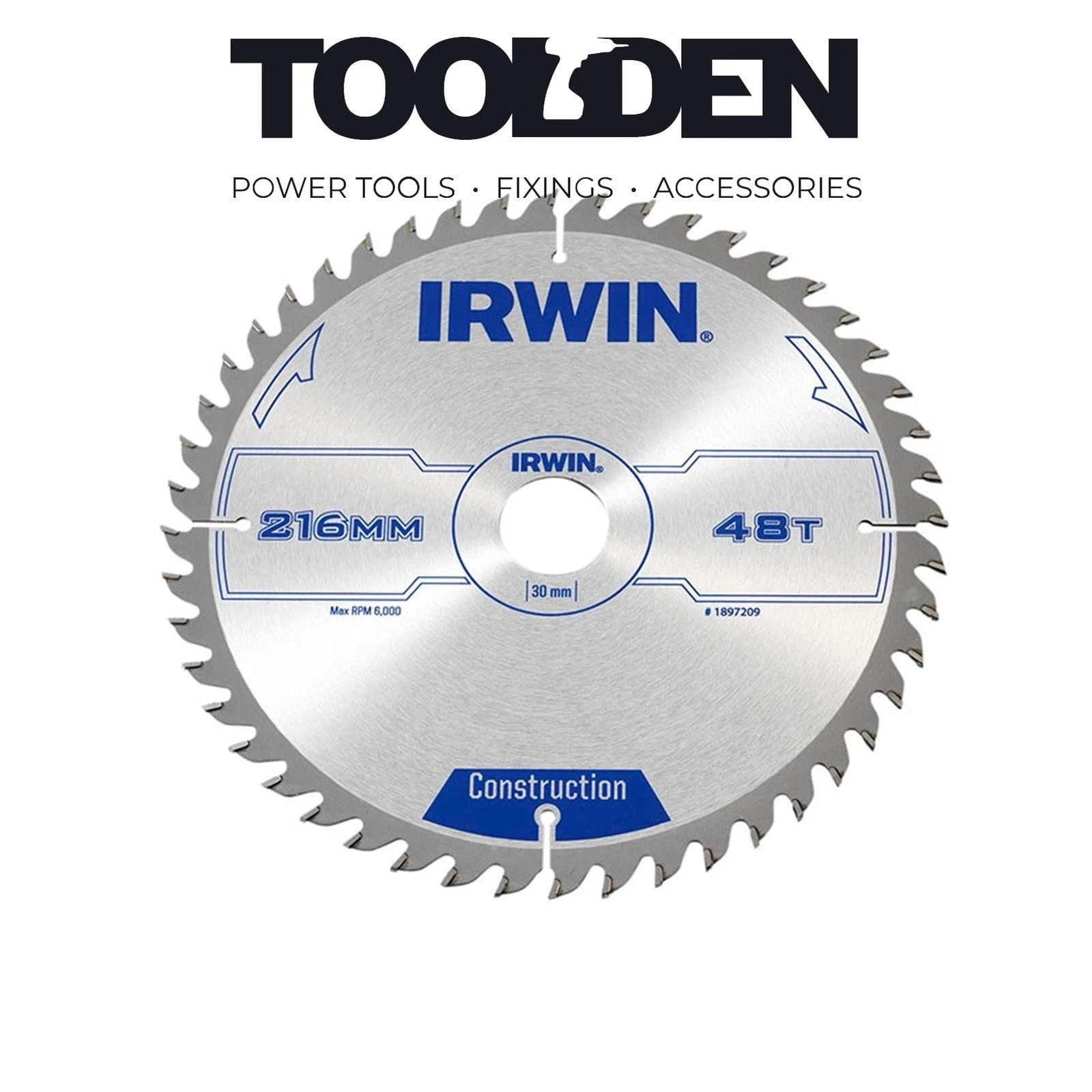 IRWIN IRW1897209 216 x 30mm 48T General Purpose Table & Mitre Saw Blade (New) - Gadget Converters