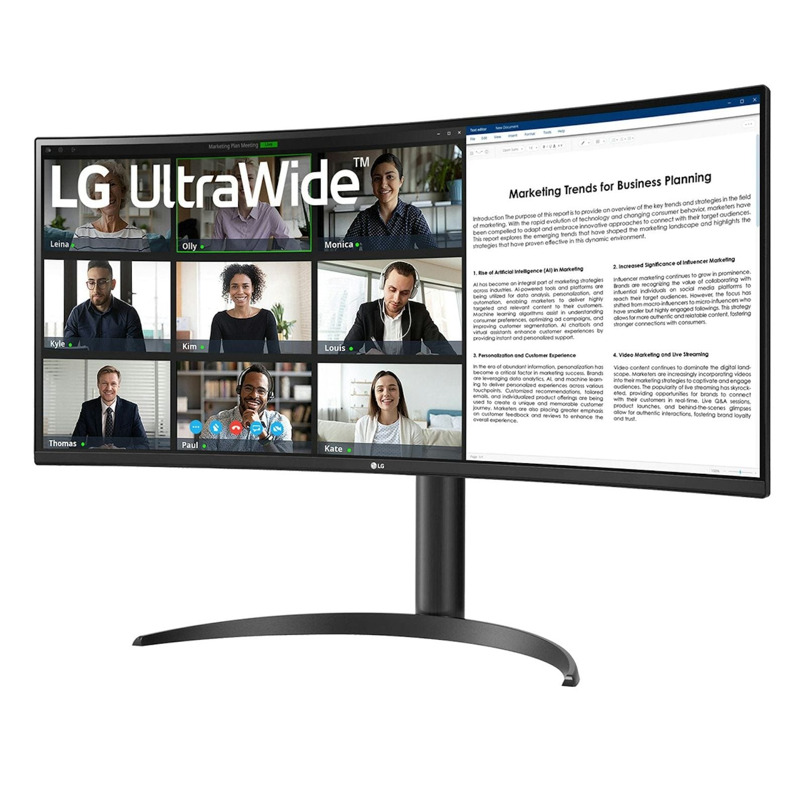 LG UltraWide 34 inch Curved Monitor 34WR55QK - UWQHD, 100Hz, 5ms, USB-C, HDR10 - Gadget Converters