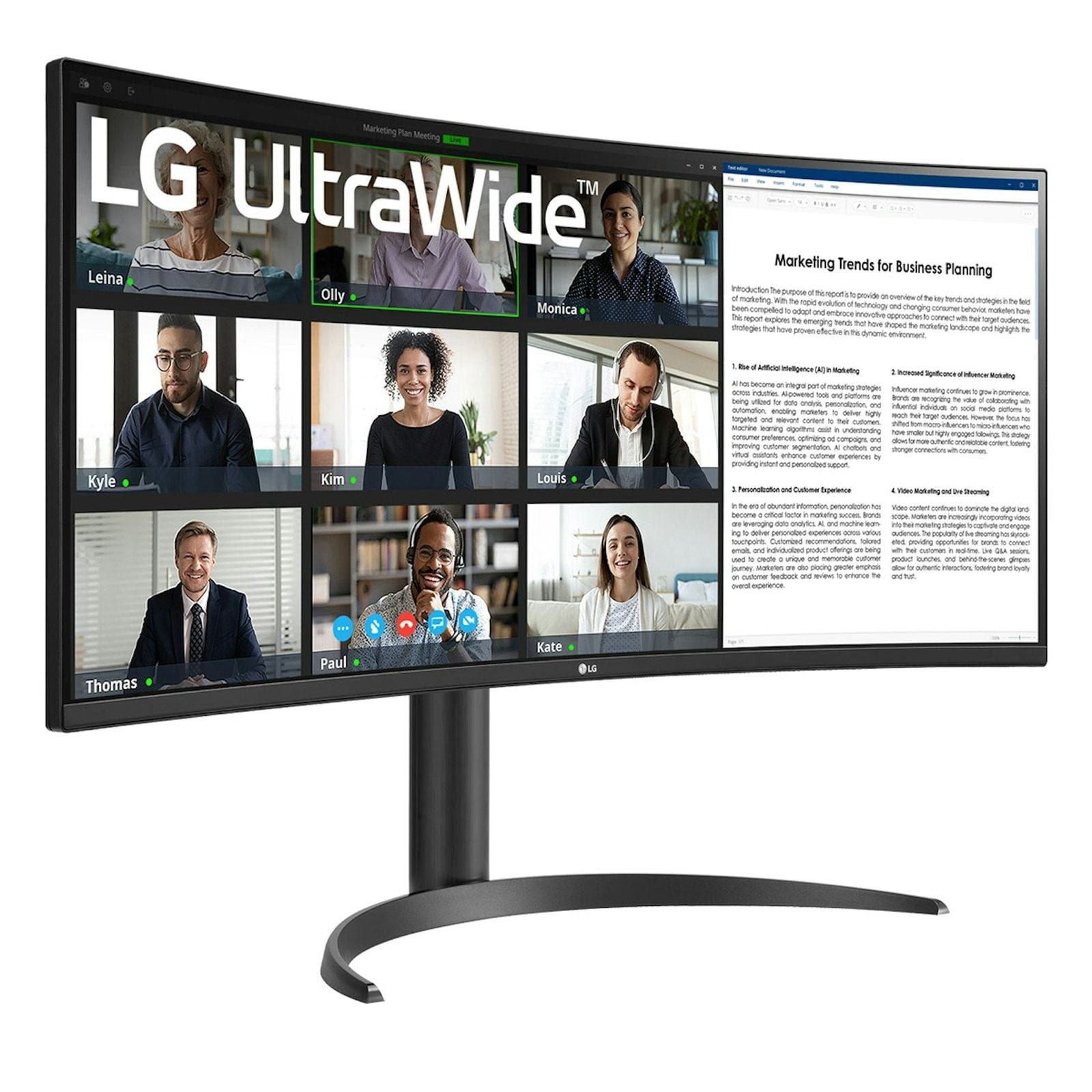 LG UltraWide 34 inch Curved Monitor 34WR55QK - UWQHD, 100Hz, 5ms, USB-C, HDR10 - Gadget Converters