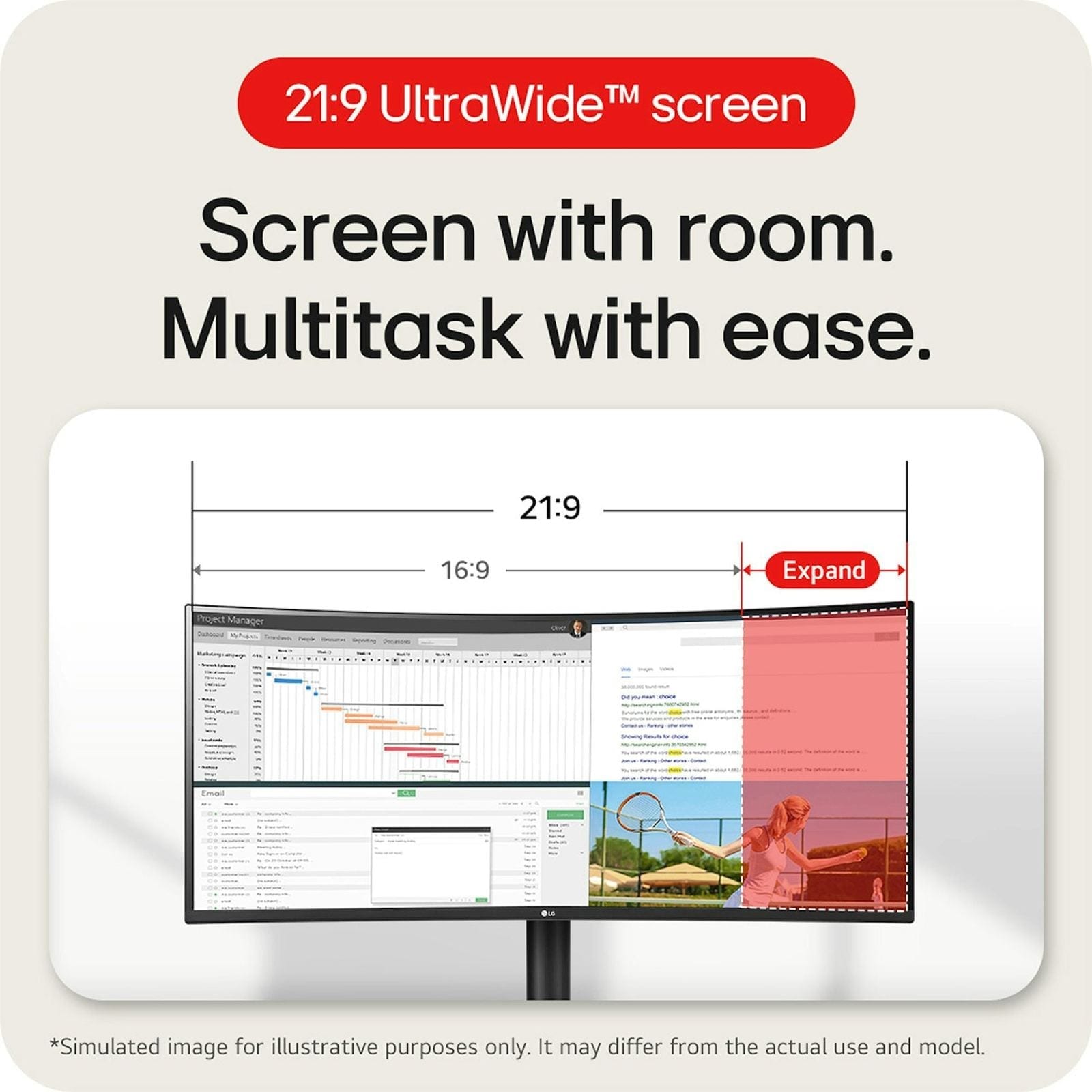LG UltraWide 34 inch Curved Monitor 34WR55QK - UWQHD, 100Hz, 5ms, USB-C, HDR10 - Gadget Converters