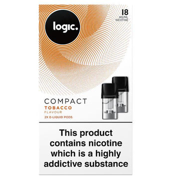 Logic Compact E - Cigarette Tobacco 18MG 2 x 1.7ml E - Liquid Pods (New) - Gadget Converters