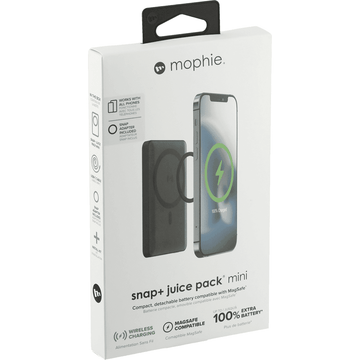 ZAGG Mophie Snap+ Juice Pack Mini, 5000mAh, Magsafe Wireless Charging, Qi-enabled, Slim Design, Black (New)