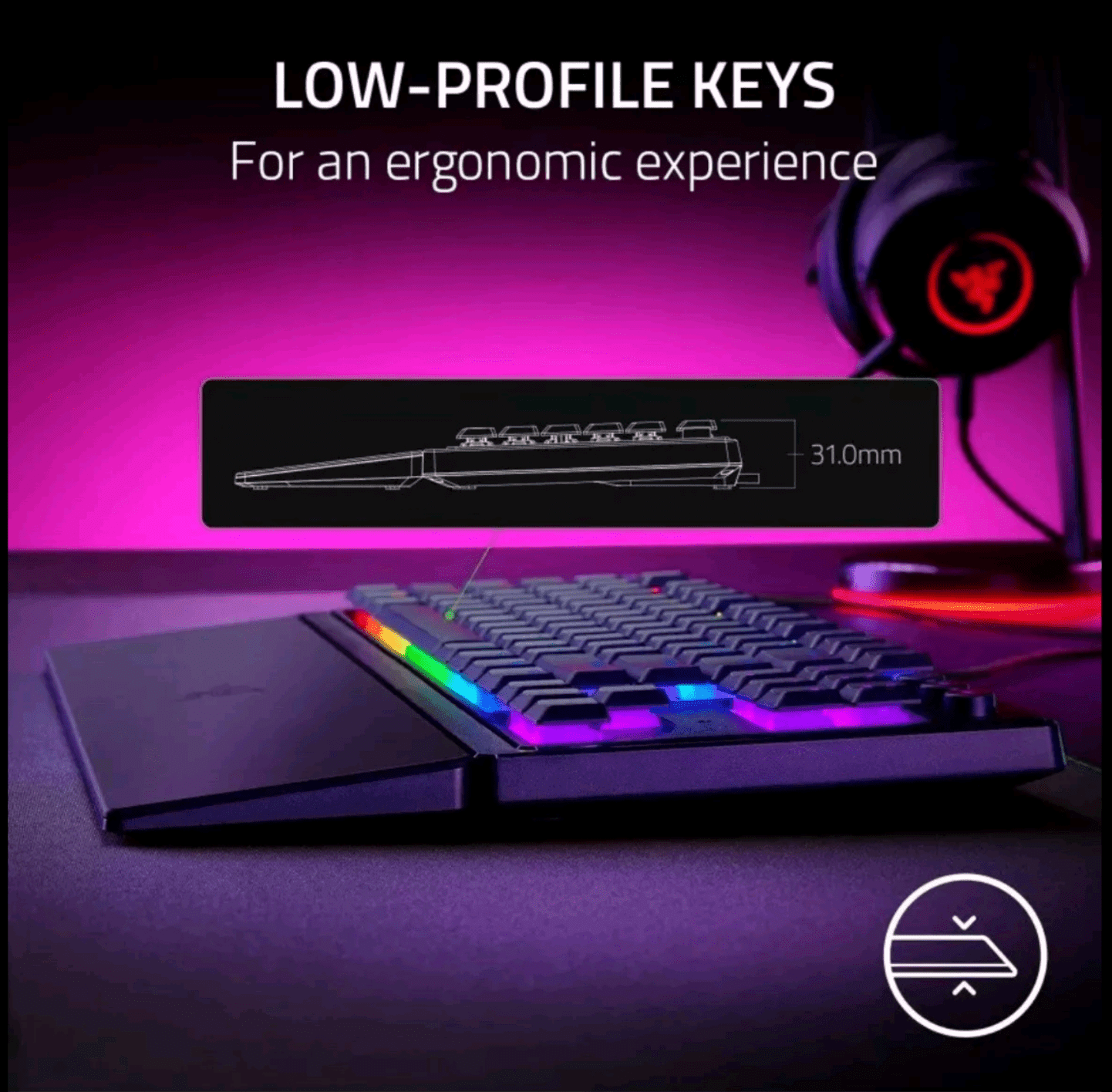 Razer Ornata V3 Tenkeyless Low-profile RGB Mecha-membrane Gaming Keyboard US (New) - Gadget Converters