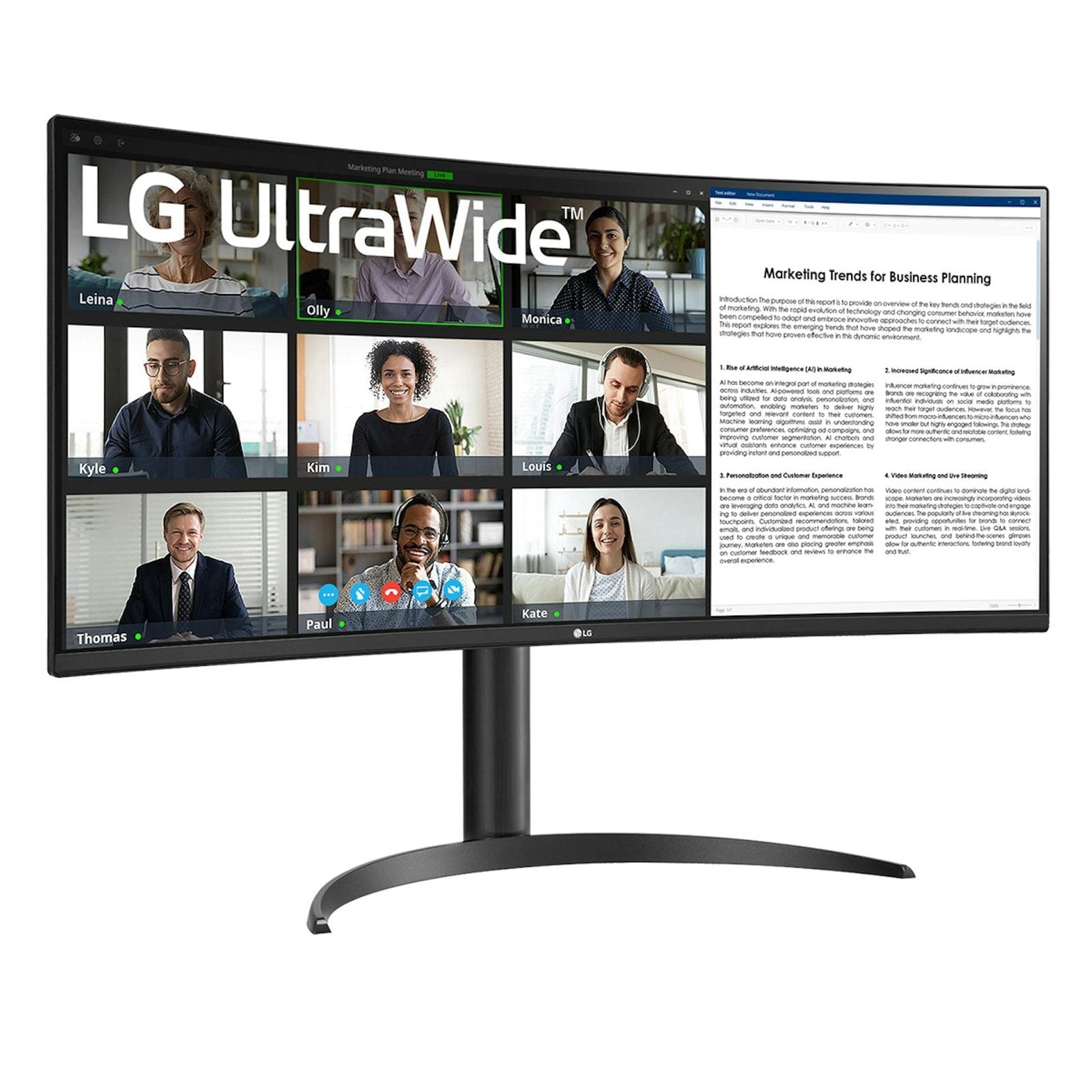 LG UltraWide 34 inch Curved Monitor 34WR55QK - UWQHD, 100Hz, 5ms, USB-C, HDR10