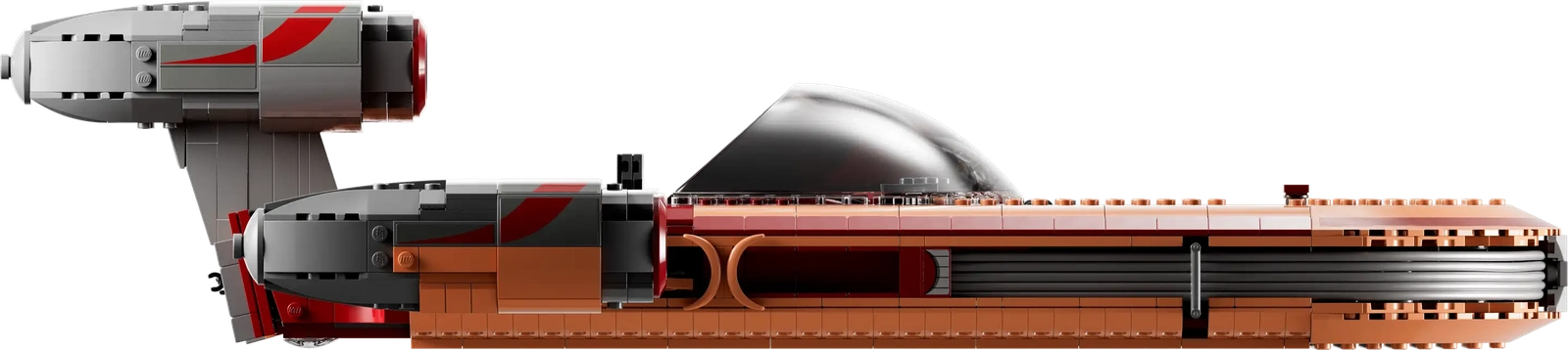 Cutaway illustration of LEGO Star Wars Landspeeder internal mechanics and design