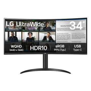 LG UltraWide 34 inch Curved Monitor 34WR55QK - UWQHD, 100Hz, 5ms, USB-C, HDR10