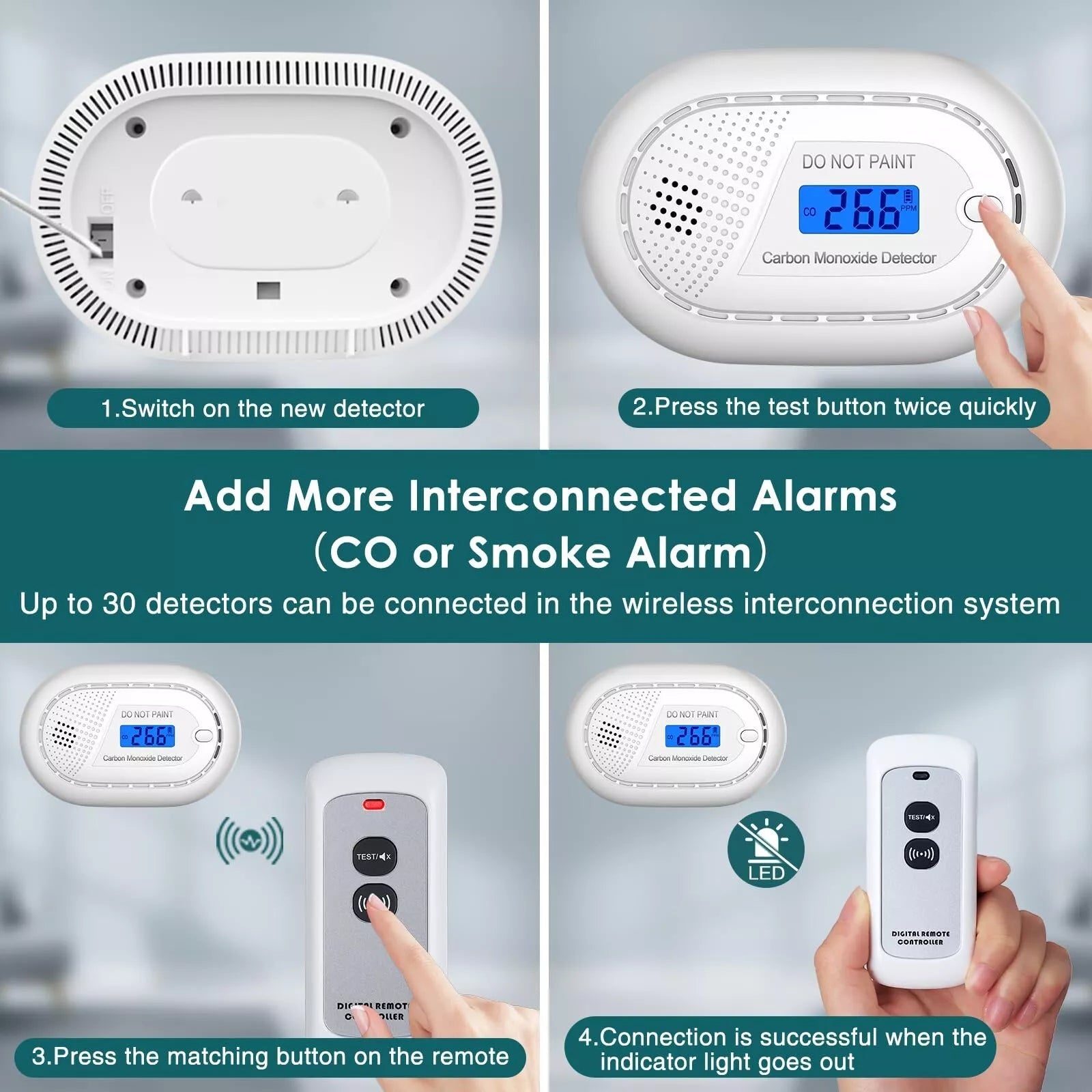 Safeliveo Wireless Interlinked Wifi Smoke, Heat & Carbon Monoxide Alarm Set - Gadget Converters