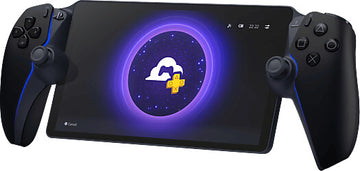 Sony PlayStation Portal Remote Player in Midnight Black, a gaming device with a sleek black design and PlayStation branding.