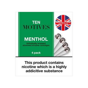 Ten Motives Menthol Refills - 10 X 4 pack (New) 16mg