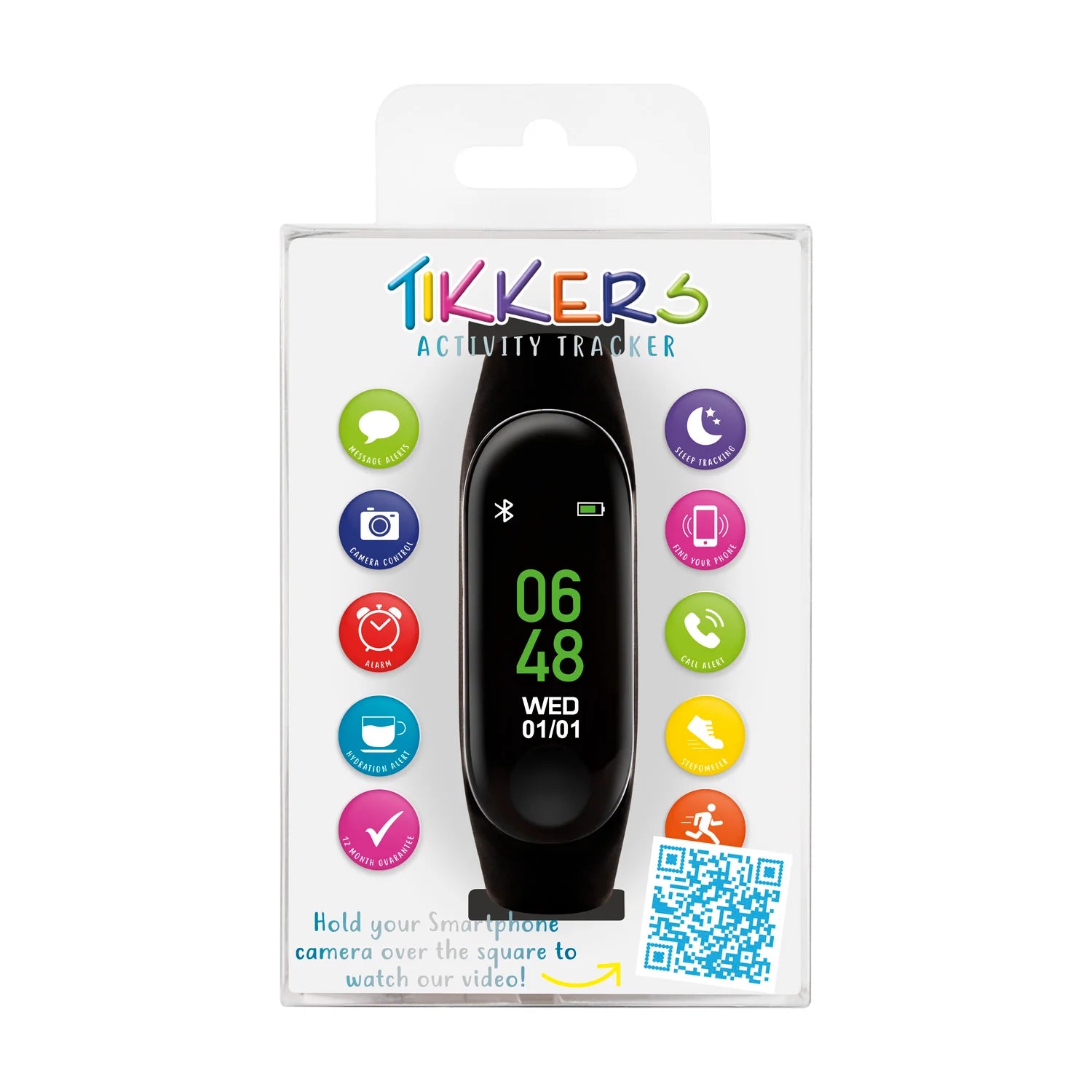 Tikkers Series 1 Black Silicone Strap Activity Tracker With Colour Touch Screen And Up To 7 Day Battery Life Tks01-0002