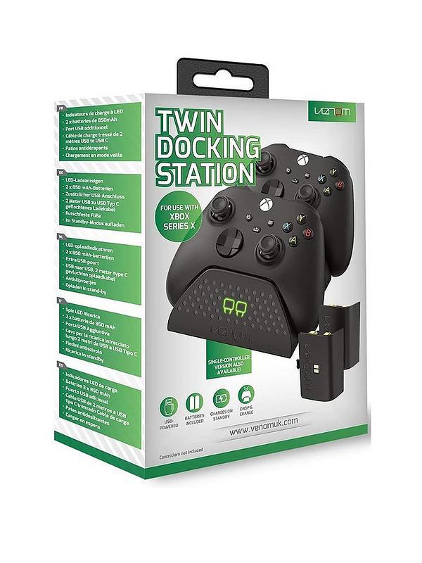 Venom twin docking station - black for xbox one x & one s (New) - Gadget Converters