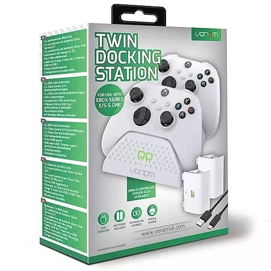 Venom twin docking station - white for xbox one x & one s (New) - Gadget Converters