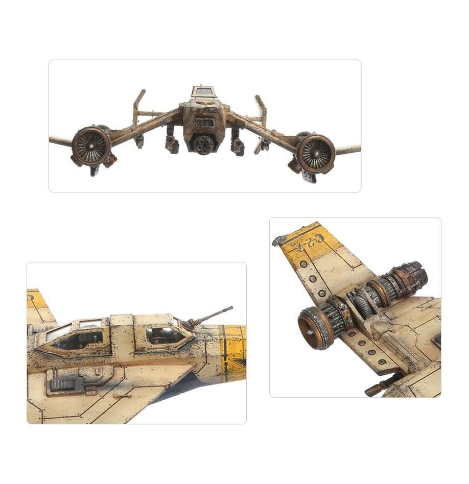 Close-up of Warhammer Avenger cockpit and engine details with C-2-7 wing marking